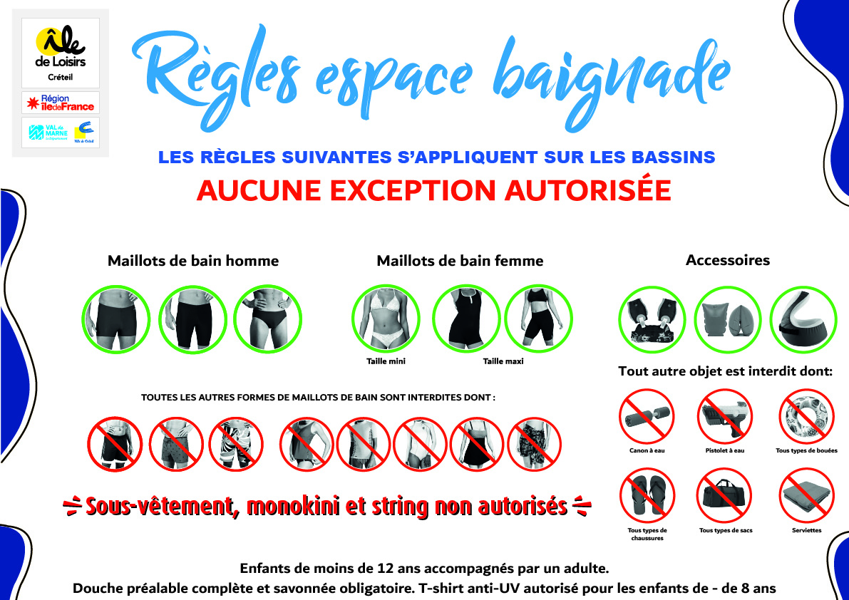Regles espace baignade